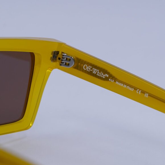 Off-White OERI142 WINDSOR 1864 Sunglasses Yellow Square Frame, Brown Lenses - Picture 6 of 10